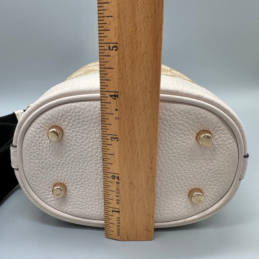 Coach Dempsey Mini Bucket Bag Crossbody Purse Signature Canvas Light Khaki Chalk - Picture 13 of 16